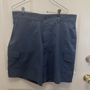 Orvis Blue Cargo Shorts Ermine Stretch Breathable Mesh Pockets‎ Size 34 Hike